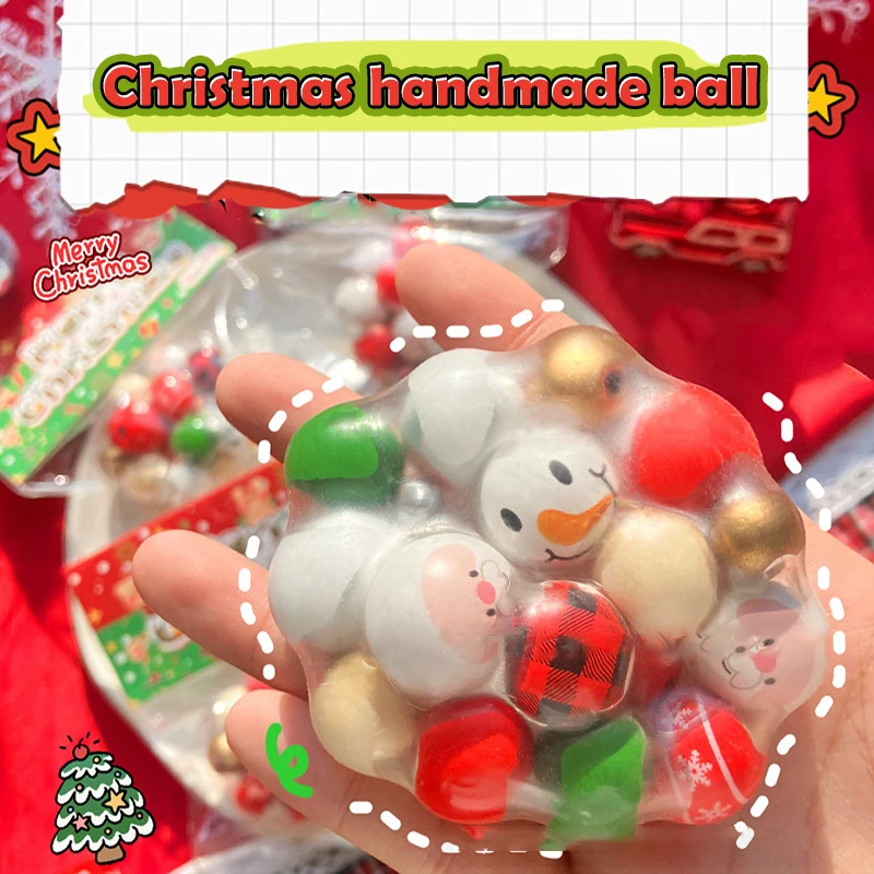 Christmas Handmade Squeeze Toys Creative Noisy Ball Stress Relief Toy Kid Gifts New Fidget Toys For Xmas Party Favors