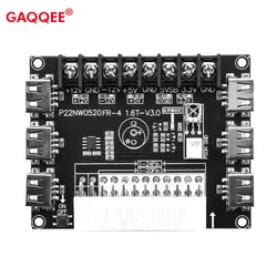 24 pinów zasilacz tabliczka zaciskowa zestawów akrylowa skrzynka USB do ładowania komputera płytka przyłączeniowa moduł zasilania 12V -12V 5V 5VSB 3.3V