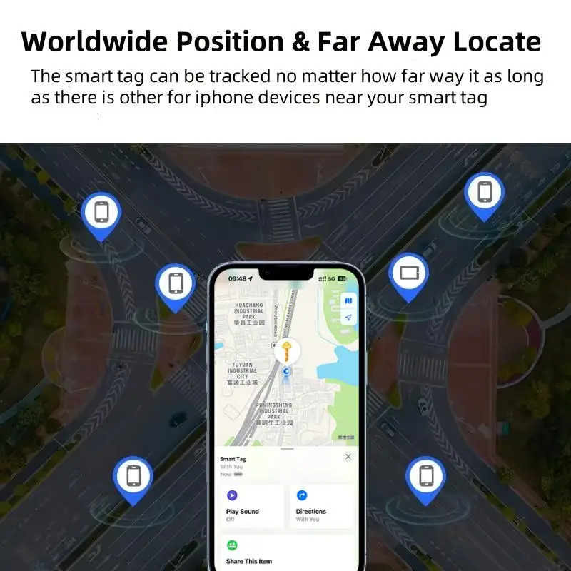 El rastreador inteligente con etiqueta de aire GPS funciona con Apple Find My Dispositivo antipérdida adecuado para la billetera del coche para mascotas con llaves