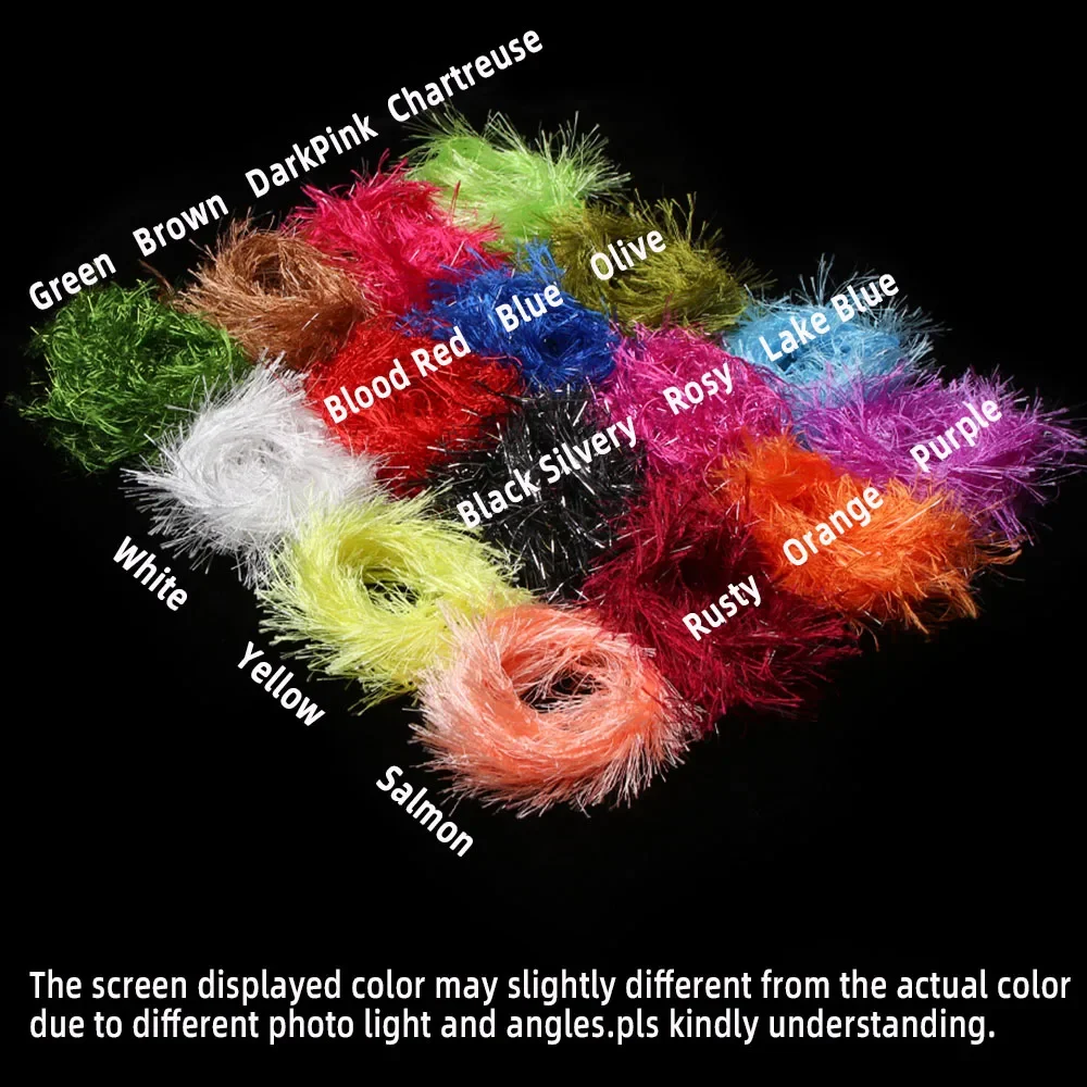 2M/Packung Predator Hackle Single-Sided Chenille Predator Hackle Fliegenbindematerial für Streamer-Körper Forelle Pike Muskie Predator – Detail 2