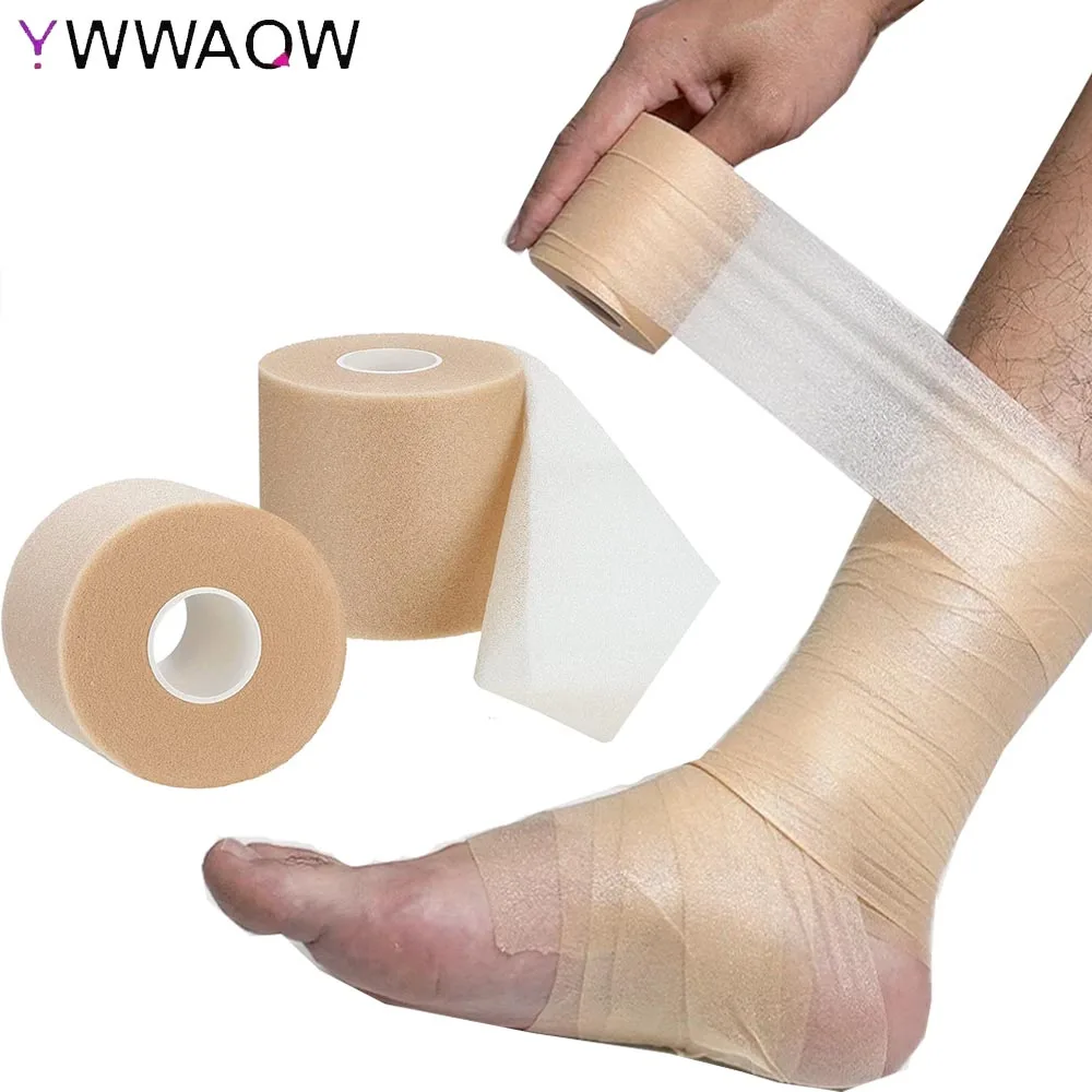 1 rotolo di schiuma fasciatura gomito ginocchiere pellicola schiuma underwrap sport pre-avvolgimento per nastro atletico spugna pellicola per pelle autoadesiva elastica