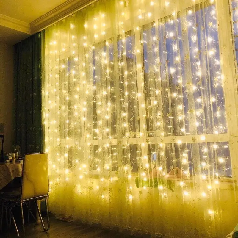 USB Remote ControlCurtain Garland Led String Lights Festival Christmas Decoration 8 Mode Holiday Light For Bedroom Home Outdoor