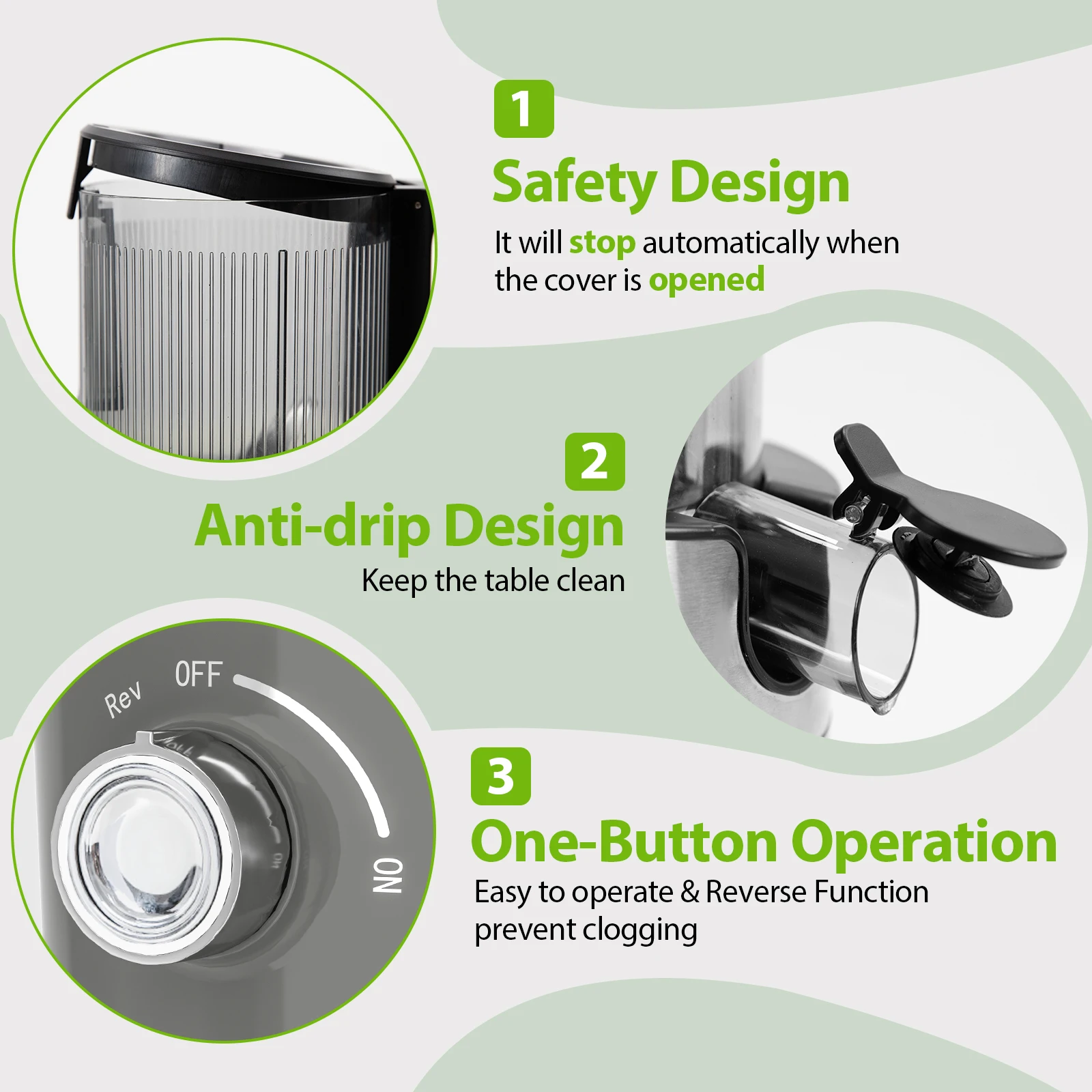 เครื่องคั้นน้ำผลไม้แบบสกัดเย็น, เครื่องคั้นน้ำผลไม้แบบสกัดเย็นระดับมืออาชีพ, ให้ผลผลิตสูงและเงียบ, ทำความสะอาดง่ายสำหรับผลไม้ทั้งลูก