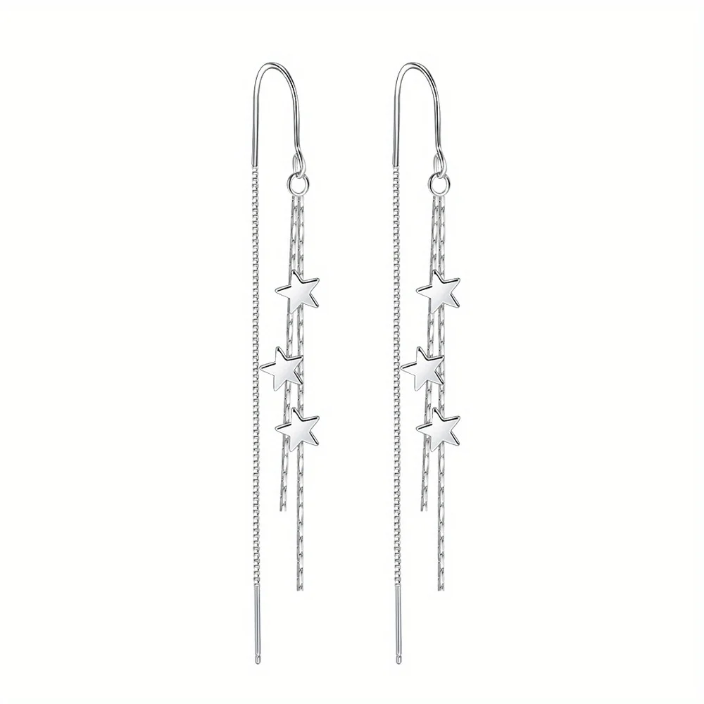 Long Tassel Chain Star Earrings for Women Fahsion Jewelry