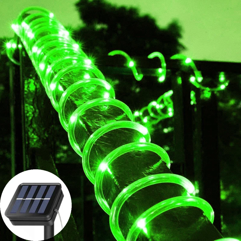 Solar Rope Lights Solar LED Light Path Deck Outdoor Garden Solar String Lights Waterproof Outdoor Lighting Strips 8 Light Modes