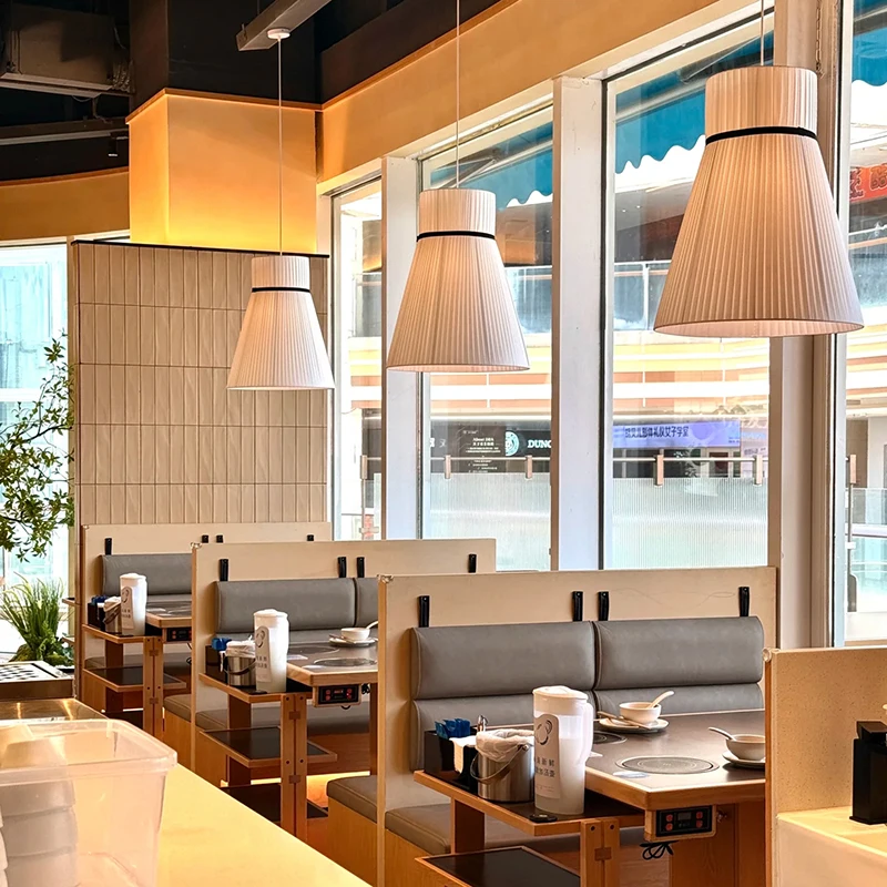 Wabi Sabi White Fabric Pendant Lamp Living Dining Bedroom Nordic Restaurant Decoration Cloth