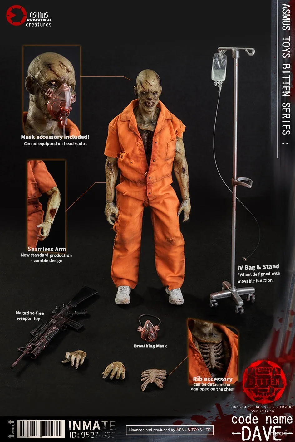 【Original】Asmus Toys BIT004A BITTEN : DAVE 1/6 Action Figure Model Toys