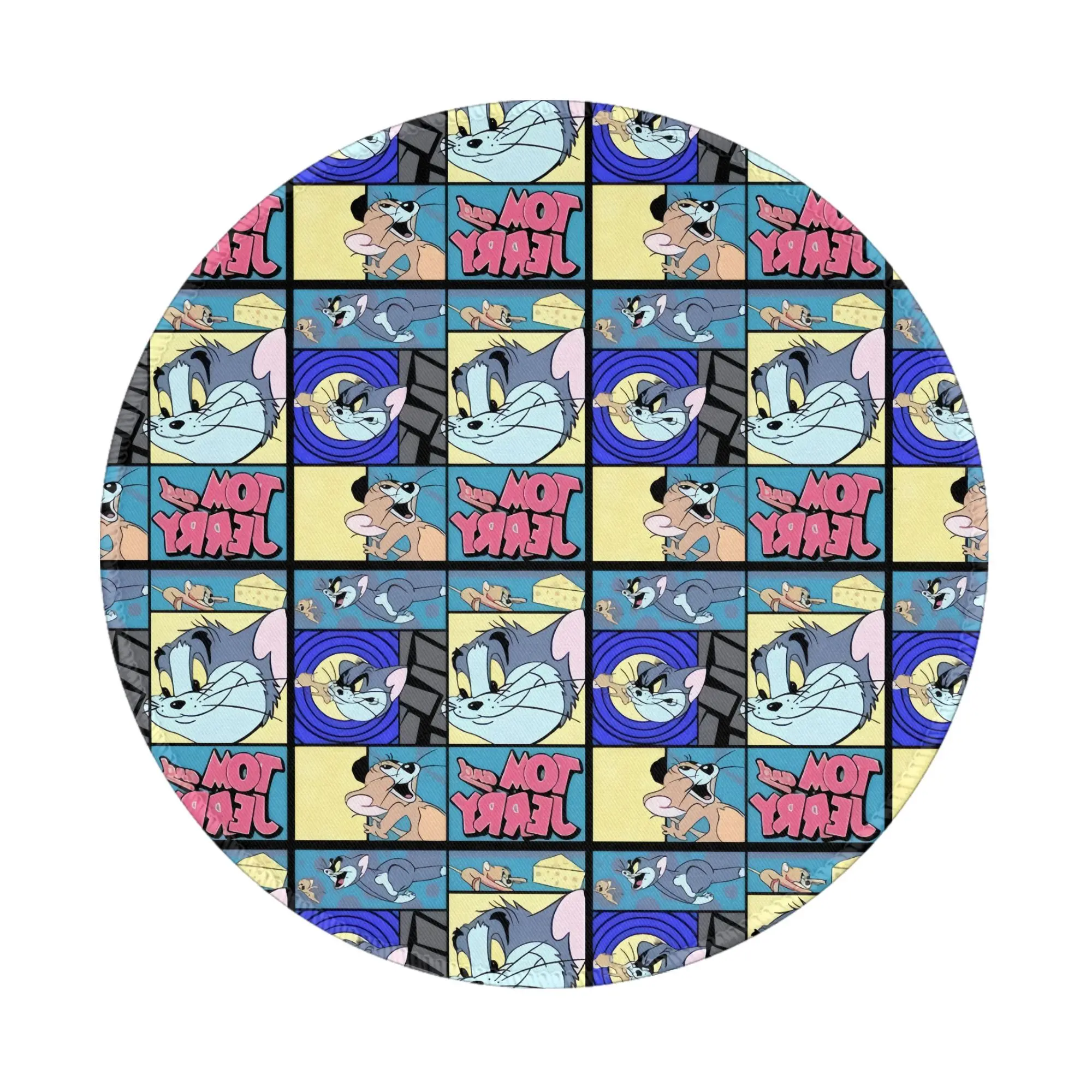 

Tom and jerry Round Mini Mouse Pad Rug Anti-slip Mat Desktop 8in Game Computer Mat Gaming Rubber Mouse Mat