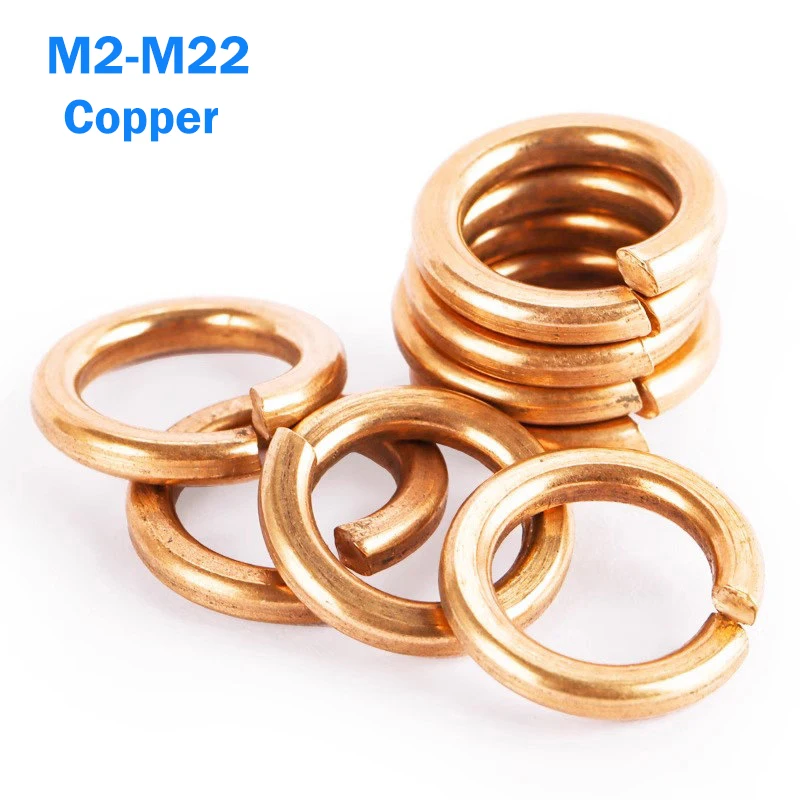 Bronze Spring Split Lock Washer GB93 M2 M2.5 M3 M4 M5 M6 M8 M10 M12 M14 M16 M18 M20 M22 Copper Elastic Gasket Thickne:0.43-5.7mm