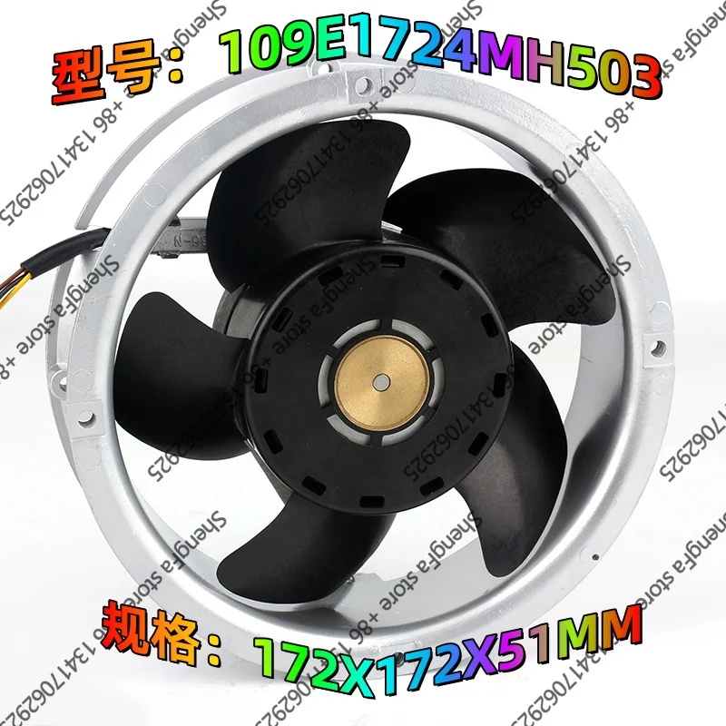 Cooling fan New Sanyo 5V 12V 48V 17251 172X172X51MM 17CM AC EC Four-wire speed control Aluminum frame 109E1724MH503 DC 24V 0.58A