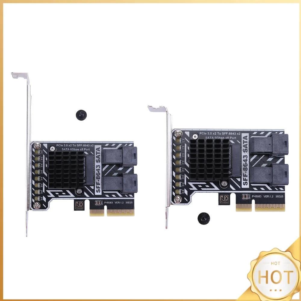 PCIE3.0 To 2X SFF8643 Interfaces Expansion Card Adapter Hard Drive Adapter Adapter Converter Card Module for Storage Upgrade