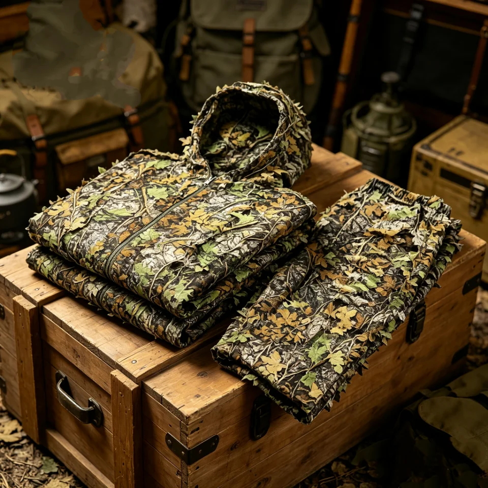 Zestaw kamuflażowy 5 w 1 Liść  – Camouflage Hunting Jacket recenzja i cena