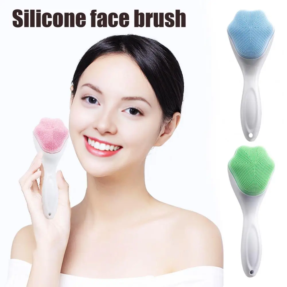 Silicone Face Scrubber Handheld Cat Paw Shape Facial Cleansing Brush for Massaging Blackheads Removal Body Lotion Application