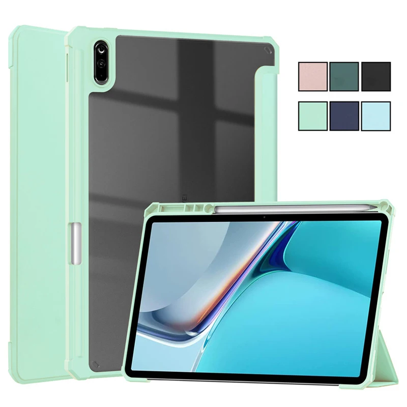 For Huawei Matepad 11 Case 2021 Tri-Fold PU Leather Stand Cover Tablet Shell For Funda Matepad 11 Case with Pencil Holder