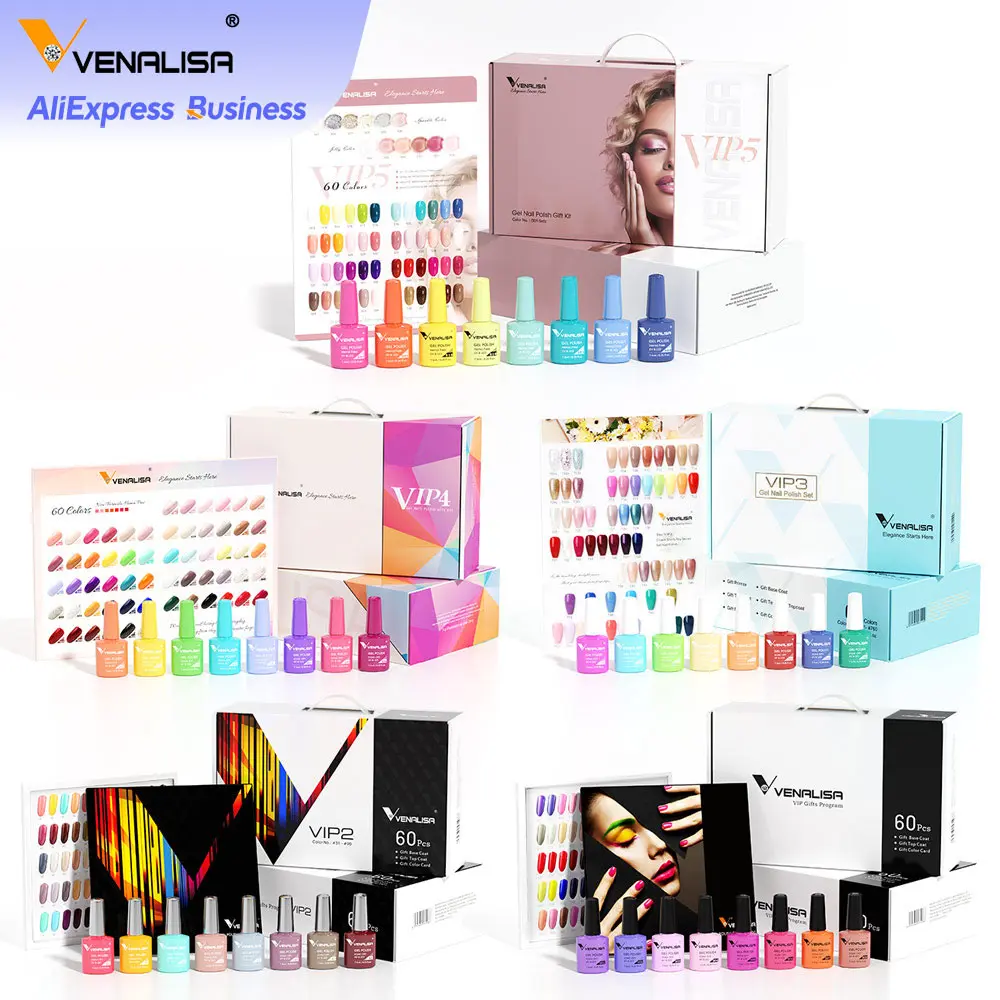 

VENALISA Gel Nail Polish Kit VIP Collection Hema Free Nail Manicure Soak off UV LED Nail Gel Varnish Kit Wholesale Price 7.5ML