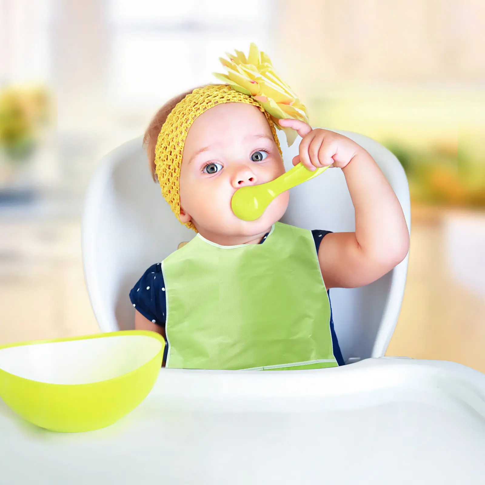 

1 шт. водонепроницаемый детский нагрудник с карманом для еды, однотонный нейлоновый фартук для детей, для рисования и еды, грязеотталкивающий, для кормления младенцев