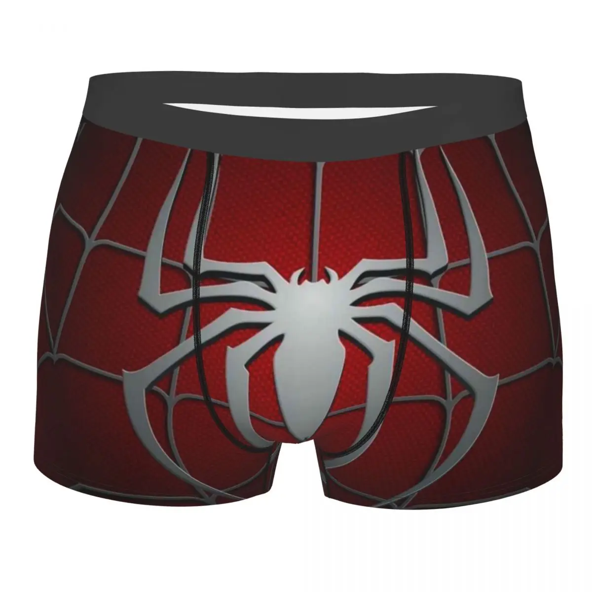 Custom Male Cool Red Spider Web Underwear Boxer Briefs Breathable Shorts Panties Underpants