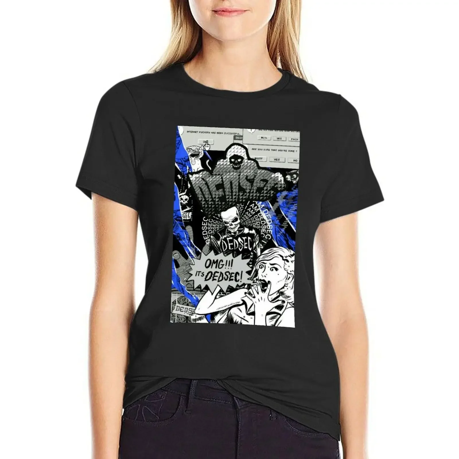 

Dedsec T-Shirt Female clothing shirts graphic tees anime clothes hippie clothes t-shirts for Women graphic tees