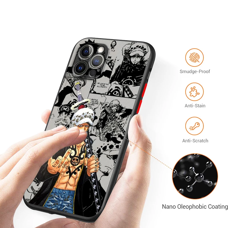 Anime Cartoon Ones Piece Frosted Translucent For Apple iPhone 15 14 13 12 11 XS XR X 8 7 SE Pro Max Plus Mini Funda Phone Case