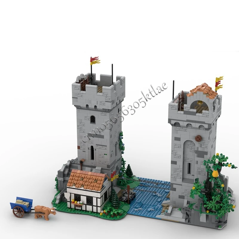 3395 Elementów MOC Średniowieczne Wieże Łańcuchowe Zamek Modularny Model Klocki Zestawy Edukacyjne Składanie DIY Klocki Zabawki Prezenty dla Dzieci