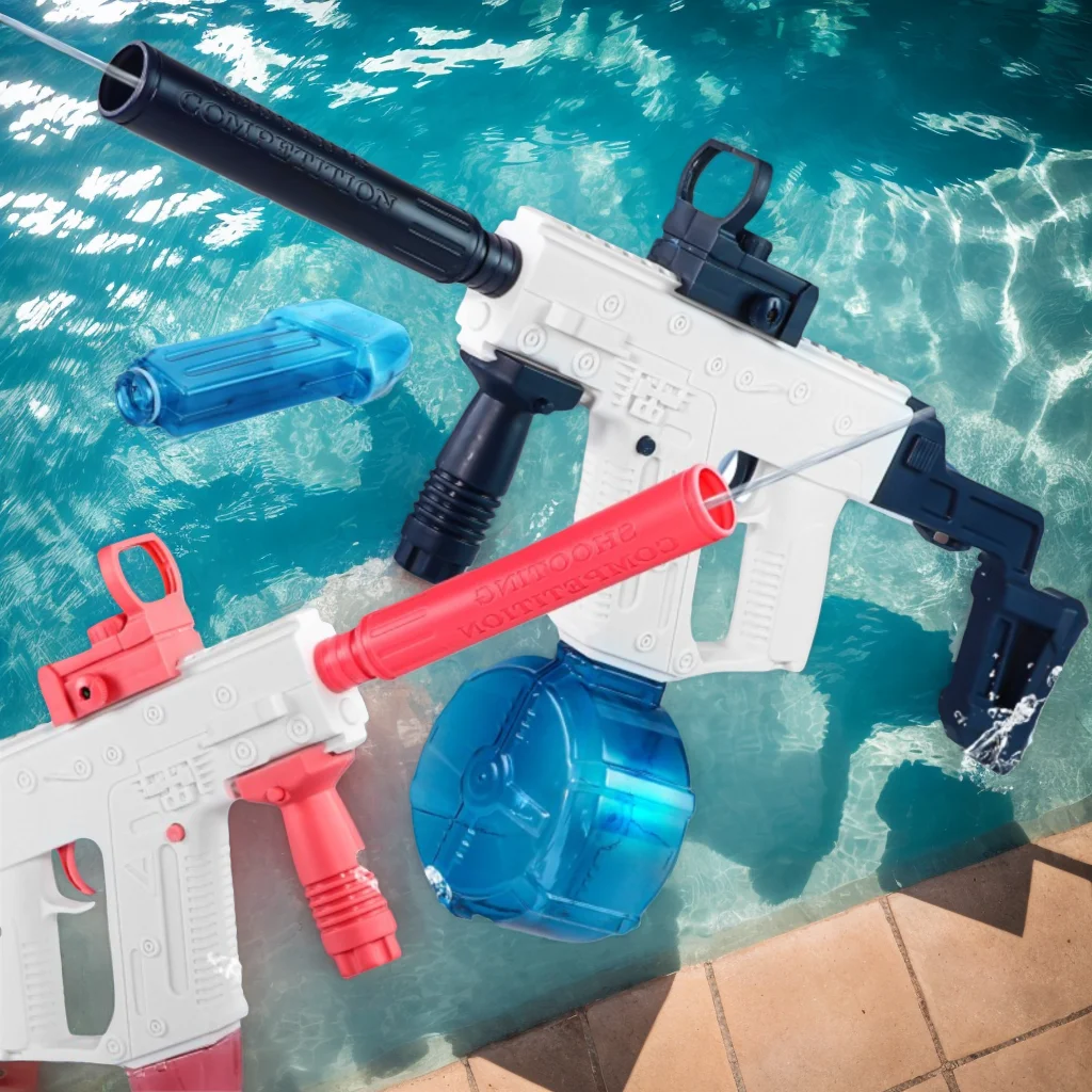 

Uzi Longsword Continuous Fire Electric Water Gun, Two Magazines Large Capacity Outdoor Beach Boys And Girls Gift Toys