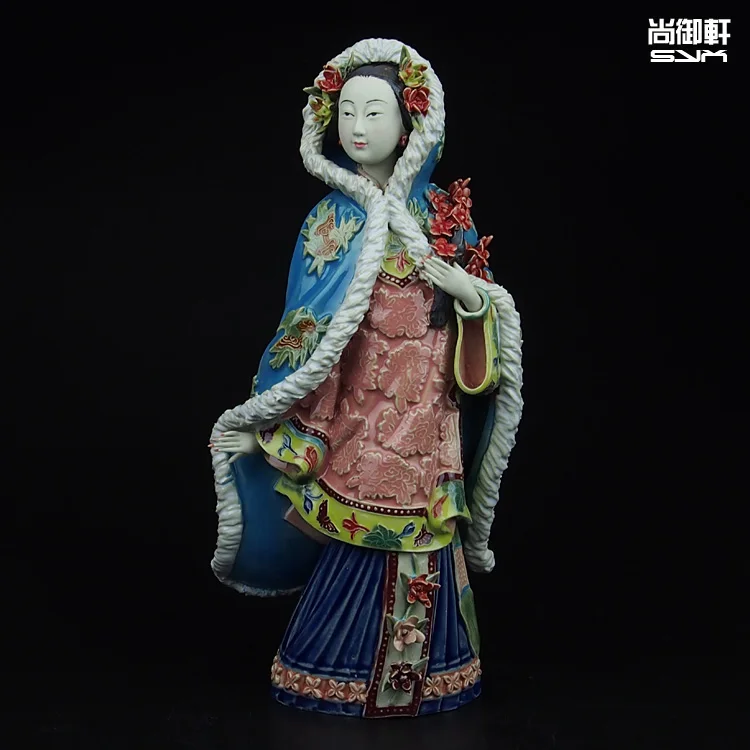 

Shiwan doll master of fine ancient beauty tours winter ladies figure crafts ceramic ornaments Home Furnishing decorations