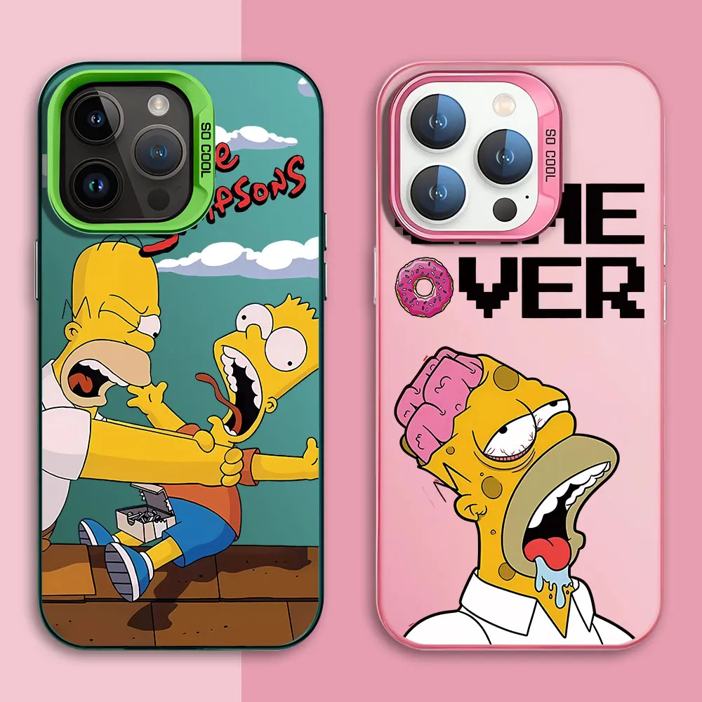 

Case for iPhone XR 11 14 Plus 12 Pro 13 15 Pro Max XS Max X 14 Pro Max Soft Cover Shockproof Print Clear Cartoon The Simpsons