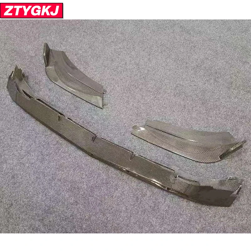 3 PCS B Style Carbon Fiber Material Front Bumper Lip Splitters Trims For Mercedes Benz W206 Tuning 2022 Up