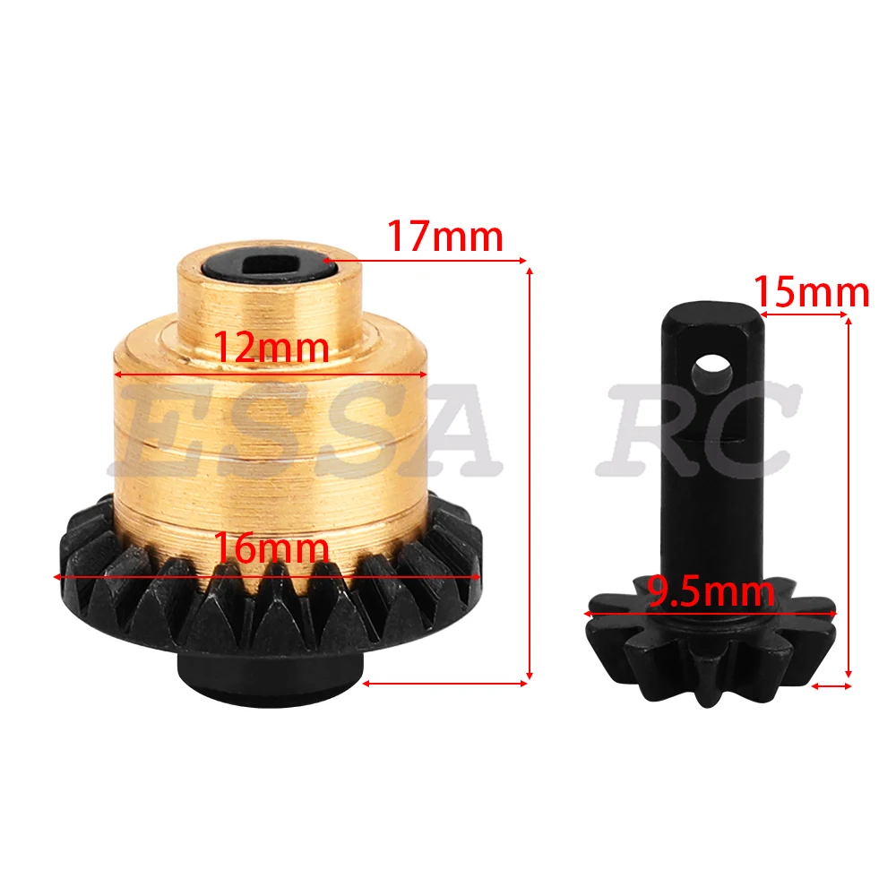 Brass Cover Aluminum Alloy Front Rear Differential Mechanism with Gears For RedCat Ascent18 Ascent-18 1/18 RC Car Upgrades Parts