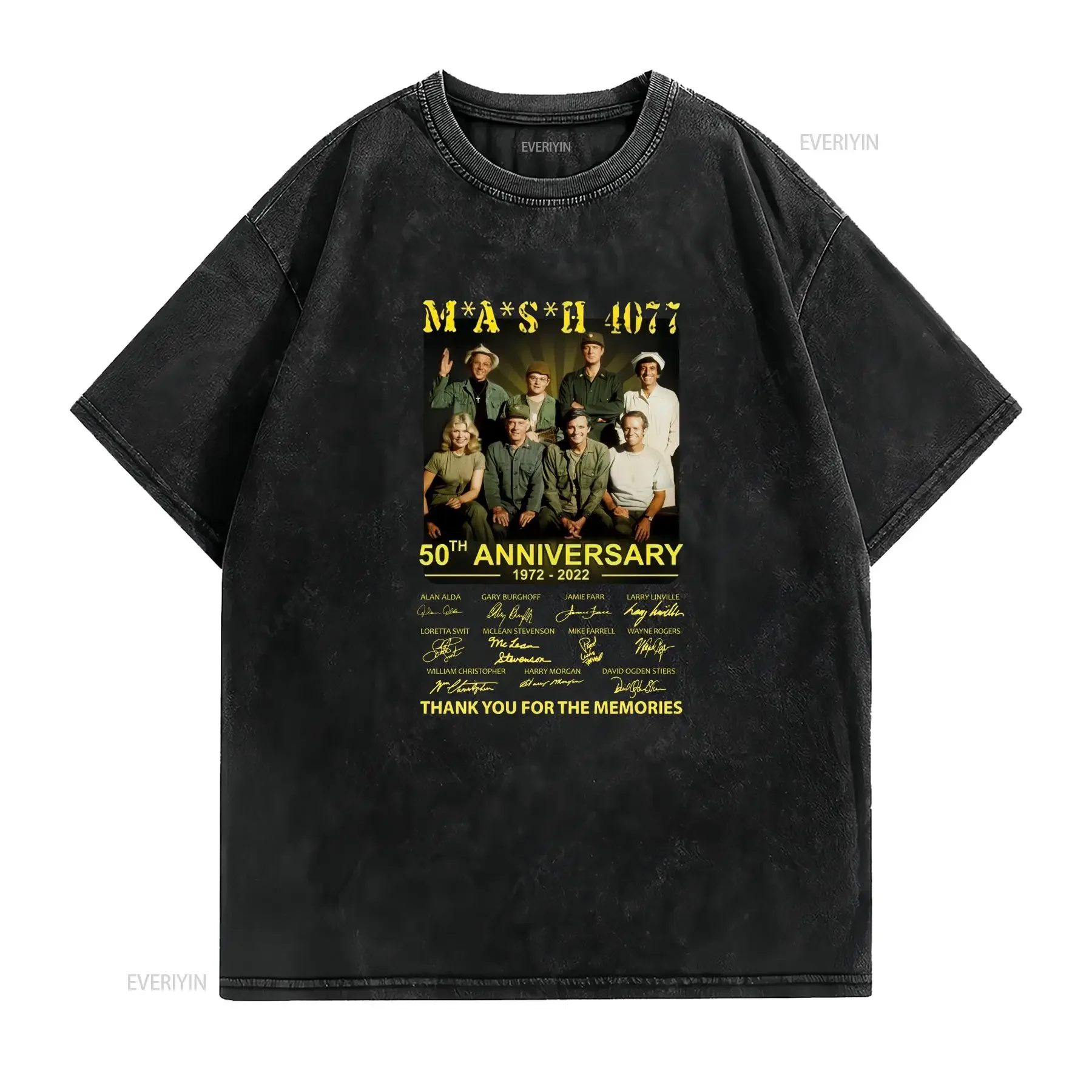 Mash anniversary T Shirt trending hot father day trendy vintage Washed Stylish homme graphic fashion Versatile Soft Unisex