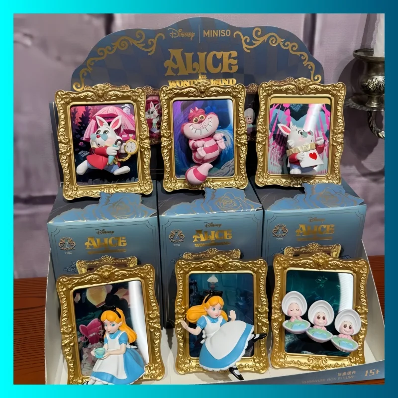 

Hot New Genuine Disney Blind Box Alice In Wonderland Series Blind Box Photo Frame Figure Desktop Ornaments Girls Gift Decor Toy