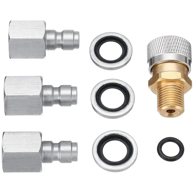 1/8 BSP Quick Change Coupling Connections Charging Adapter Kit, Stainless Steel PCP Air Charging Quick Change Adapter