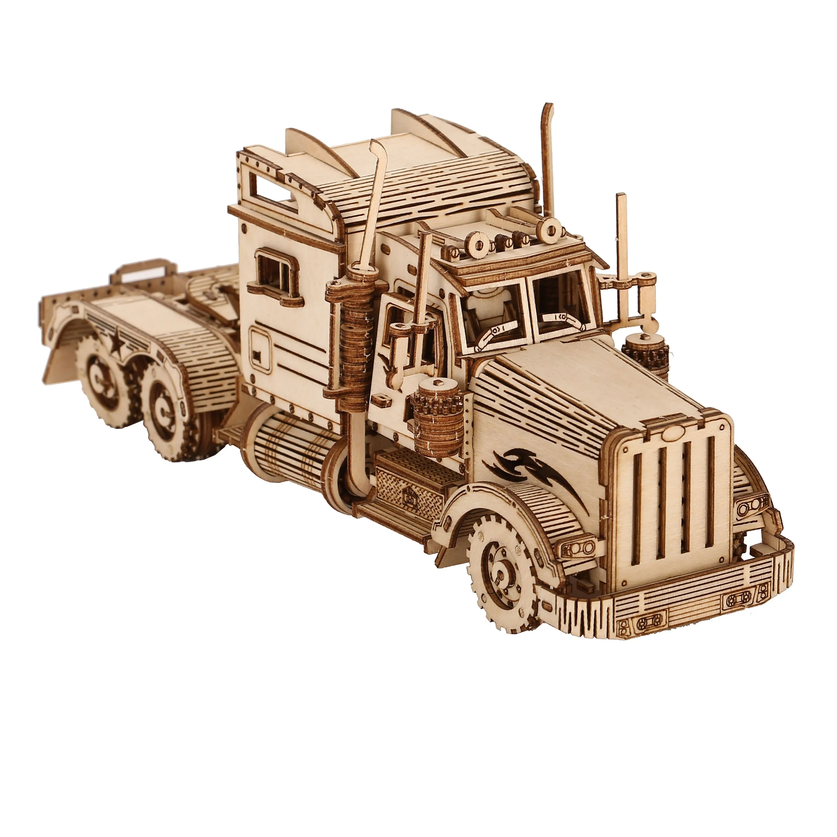 Puzzle en bois 3D modèle camion, kits de nuit de construction, jouet d'assemblage, cadeau d'anniversaire pour enfants et adultes, décoration d'intérieur, bricolage