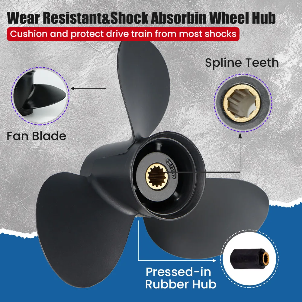 For Johnson 12x17 Outboard Propeller Boat Aluminum Alloy Screw 3 Blade 13 Spline 45 50 55 60HP 65HP 70HP 75HP Boat Motor 0763462