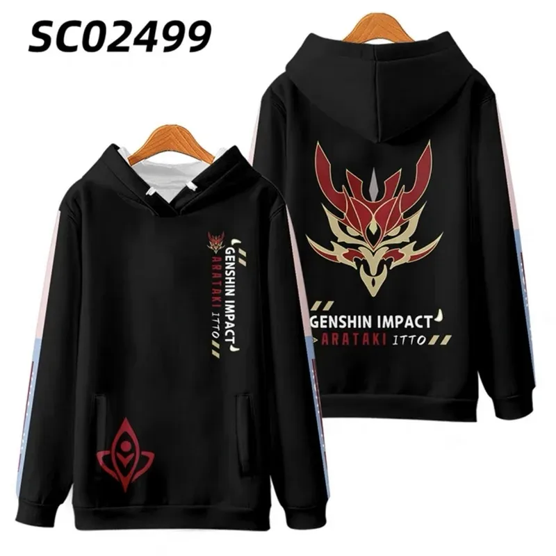 Genshin impact arataki itto 3d printing man/woman autumn fashion game hoodies sweatshirt long sleeves pollover