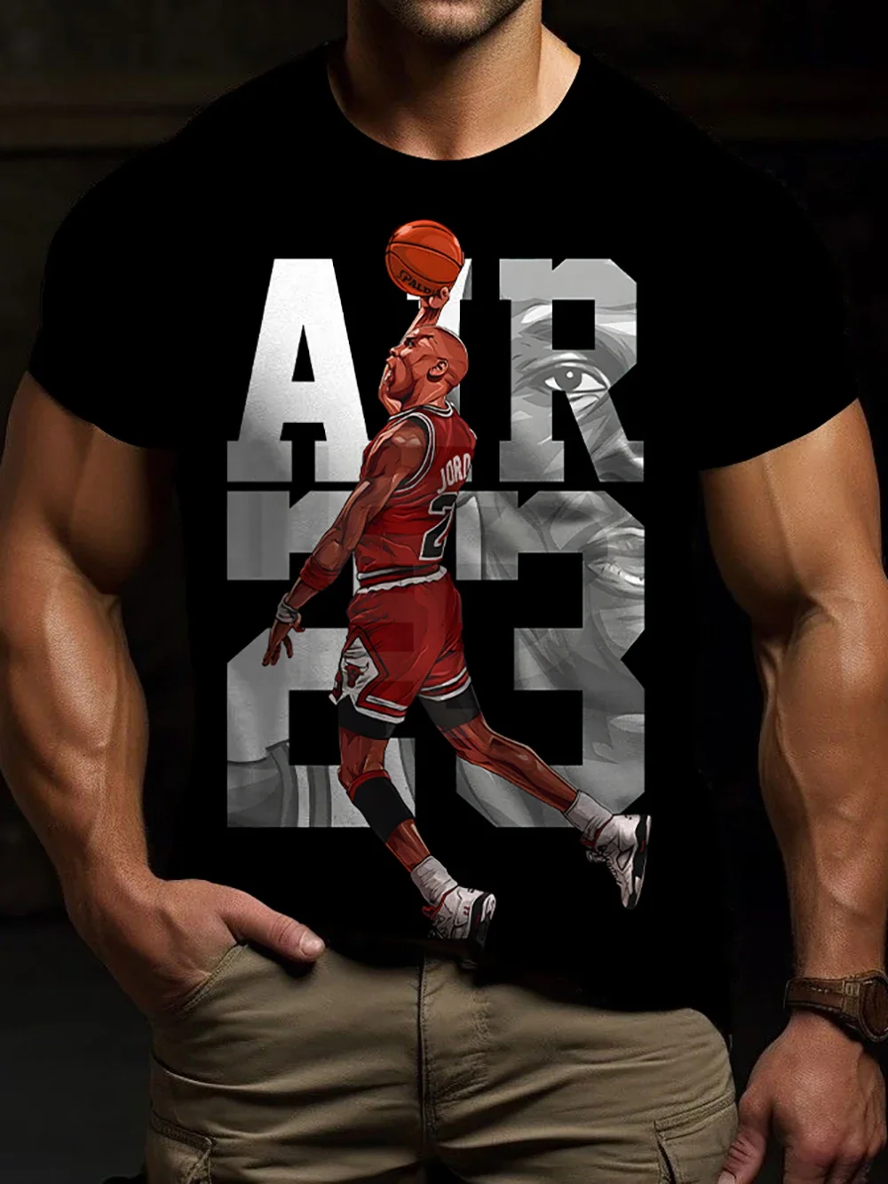 

23 basketball printed short sleeved T-shirt fashionable sports and casual men's clothing a must-have for summer comfortable