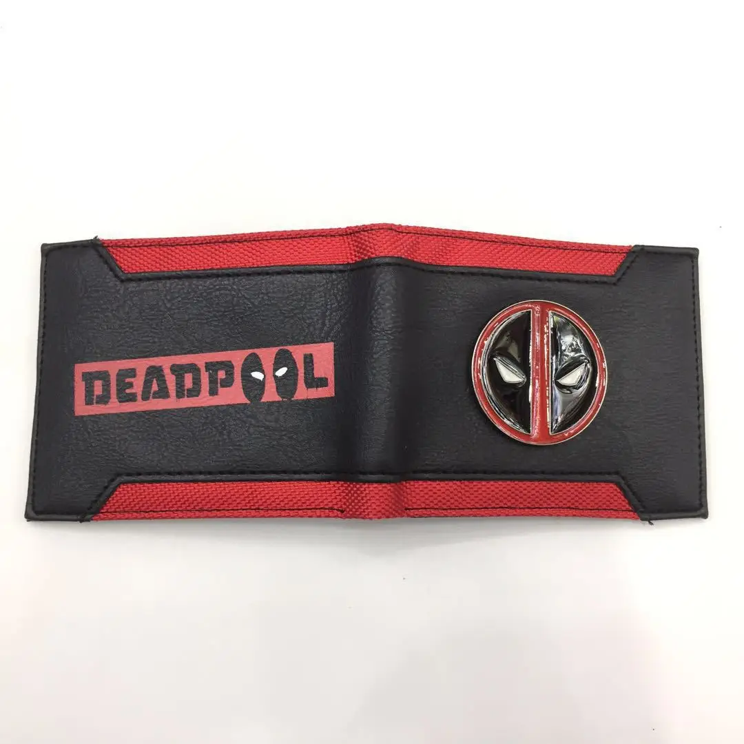 Anime Cartoon Marvel Comics Deadpool Wallet Metal Design Purse Gift for Man Boys