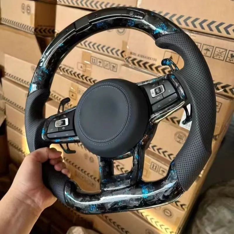 Steering Wheel For VW Golf 7 GTI Passat Polo Scirocco MK6 MK5 LED Racing MK7 Carbon Fiber 2014-2018 Durable Support Accessories