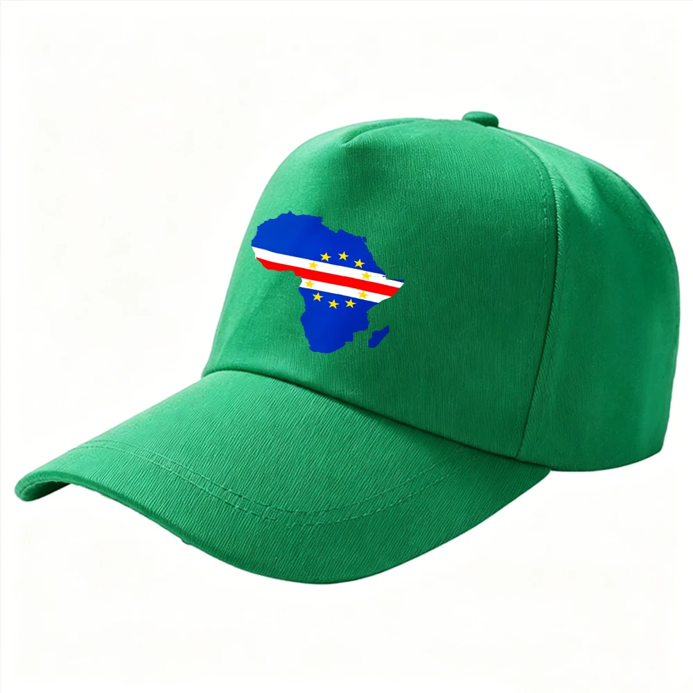 Streetwear Unisex Cotton Baseball Cap Solid Africa Continent Map Fill Cabo Verde Flag Cute African Root Island Patriotic Dad Hat