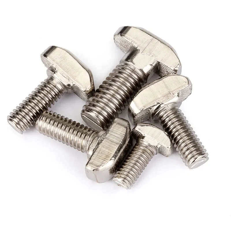

M5 M6 M8 EU Standard T Hammer Head Bolts / Nickel Plated Carbon Steel Ship Head Screws for 20-45 Series Aluminum Profiles