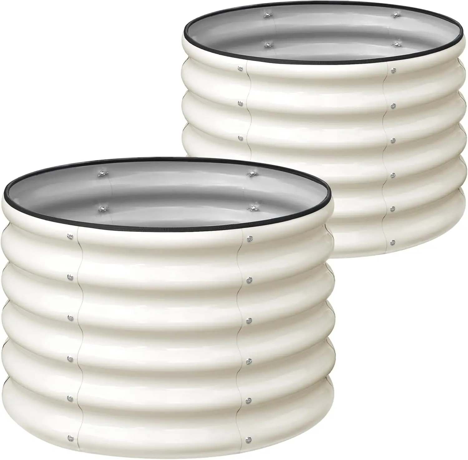 

2x2x1 17" tall Galvanized Metal Raised Garden Bed Planter Box 2 Pack for Plants, Vegetables, Flowers, Fruits