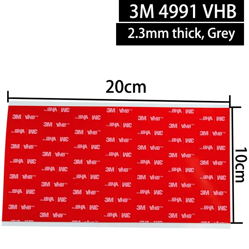 10cmx20cm, Multi-purpose 3M VHB Acrylic Foam Mounting Tape 4991 for Many Surface including metals, glass