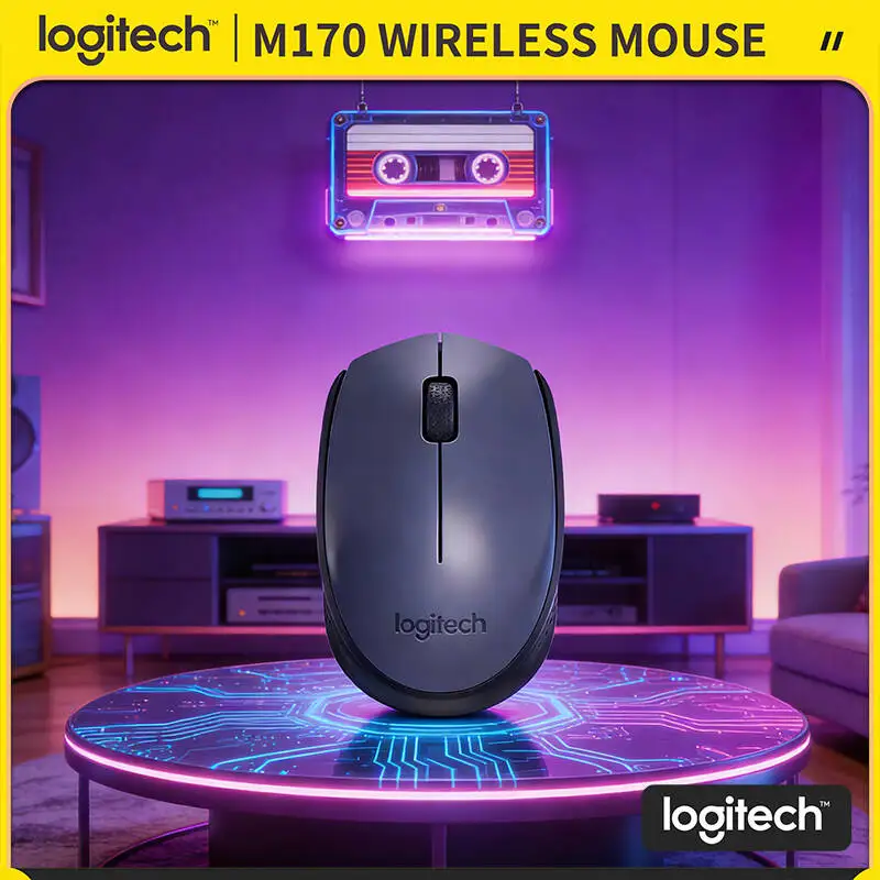 

Беспроводная мышь Logitech M170, 12 месяцев автономной работы, USB-приемник 2,4 ГГц, 1000 DPI, дальность действия 10 м, для левой и правой руки
