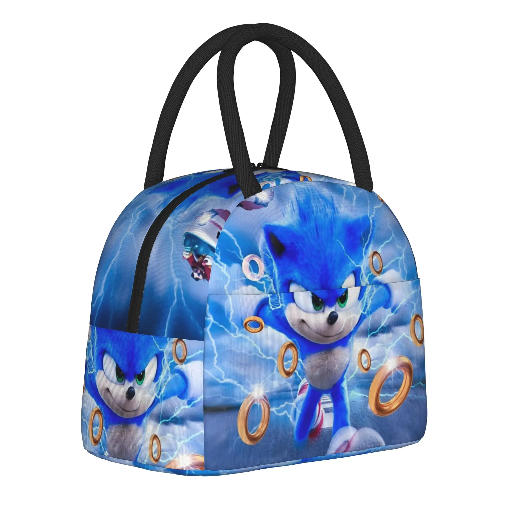 Shadow The Hedgehogs  Insulated Lunch Bags Cooler Bag Reusable  Portable Lunch Box Tote Food Handbags School  Travel