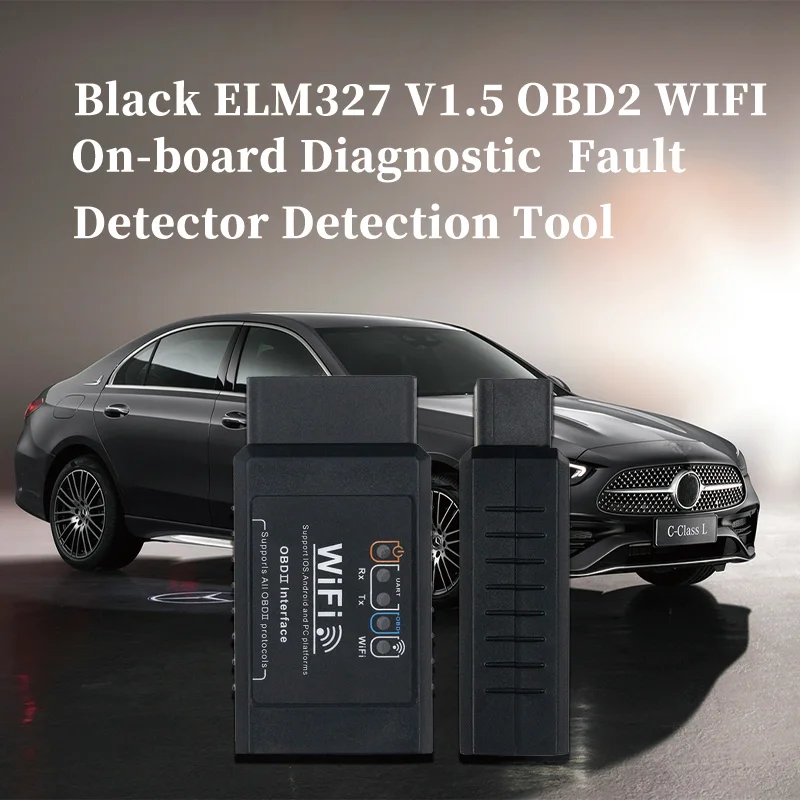 ELM327 V1.5 OBD2 WIFI OBD Car Fault Detector Black Label Support For Android and Apple