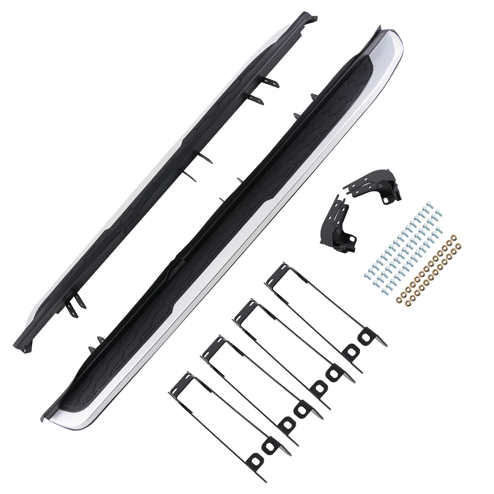 Running Board Side Step Mount for Honda CR-V 2017-2022 Black Silver Complete Kit