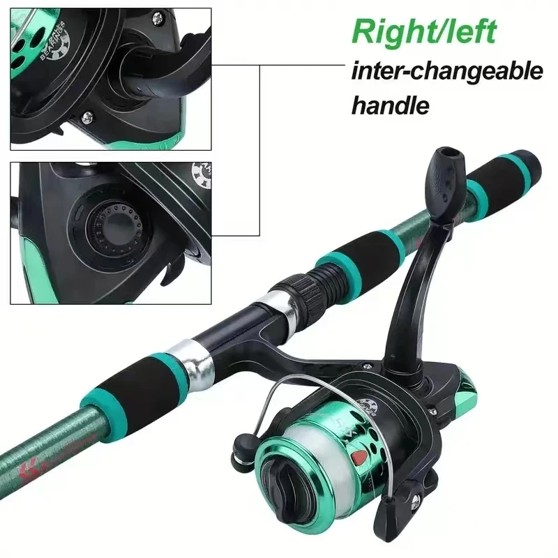 ROOBLINOS Fishing Pole Set Full Kits With Telescopic Fishing Rod And Spinning Reel Baits Hooks Travel Pole Set