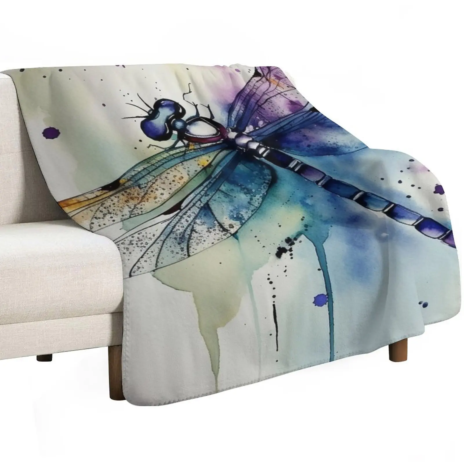 Dragonfly Dreams Throw Blanket Plaid on the sofa decorative Sofas Blankets Sofas Of Decoration Vintage Sofa Quilt Blankets