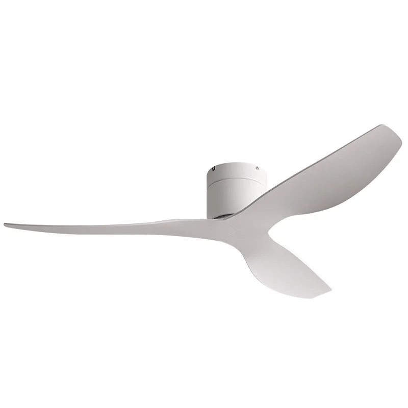 52-Inch restaurant low floor ceiling fan, white three-leaf ceiling fan
