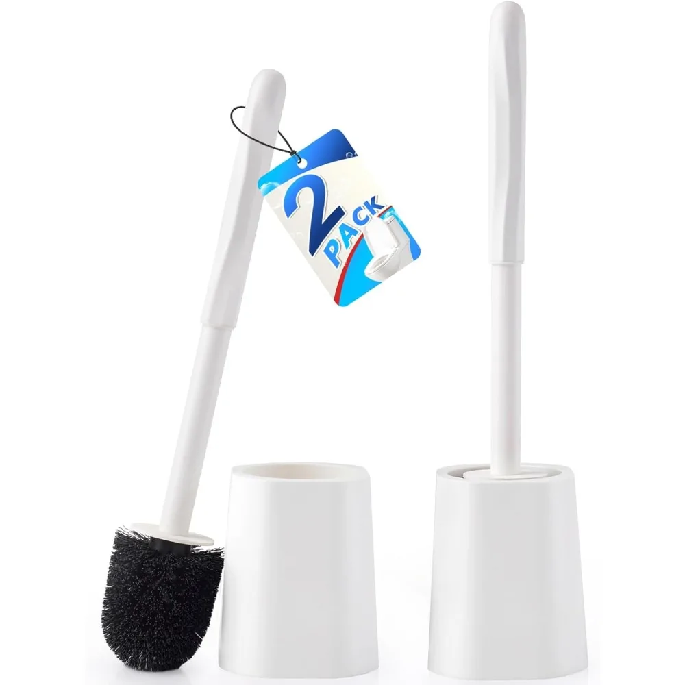 

Toilet Brush and Holder Set, 2 Pack Toilet Bowl Brush with Long Handle for Bathroom Drip-Proof Deep Cleaning